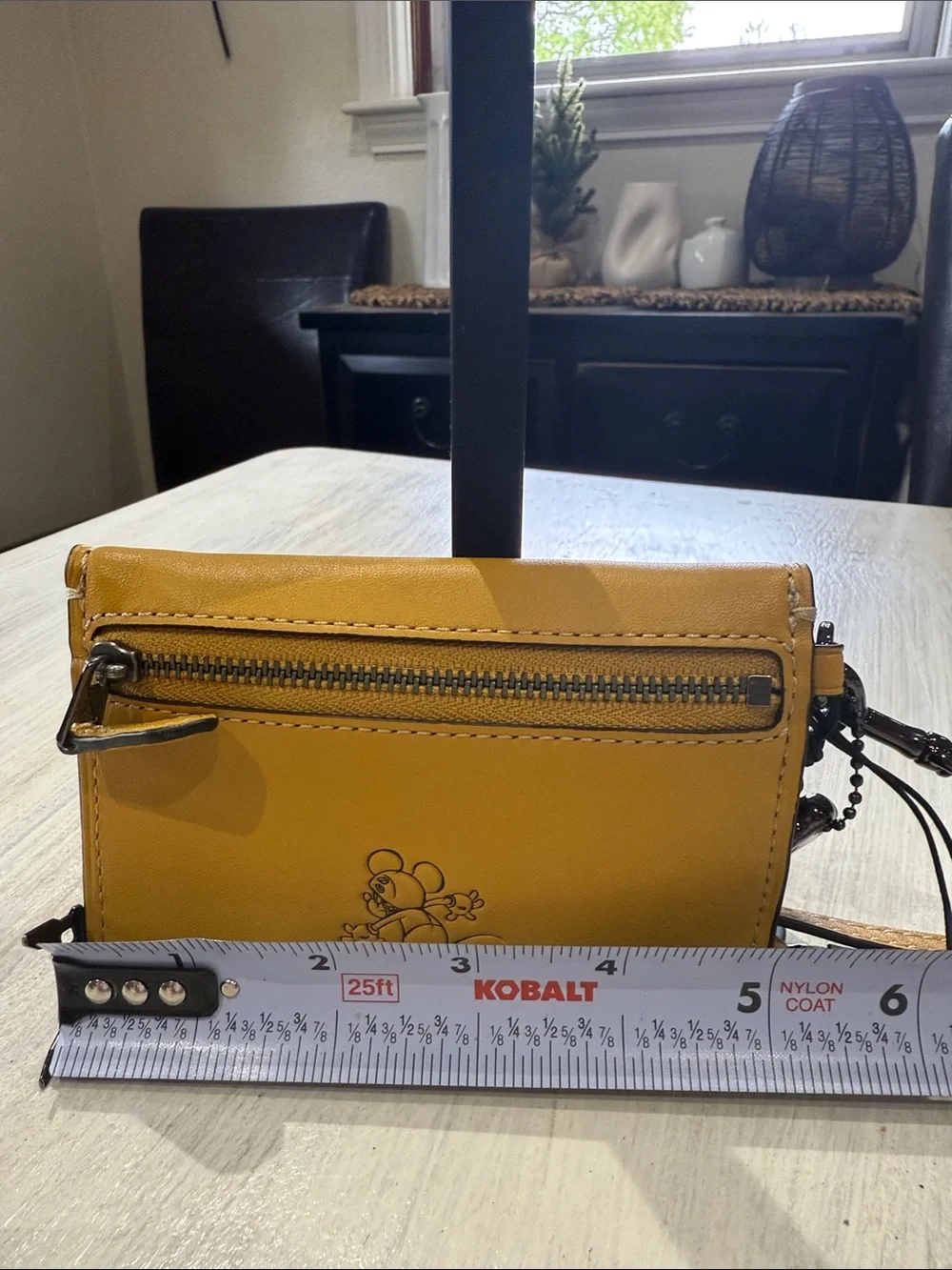 Coach Disney X Mustard Yellow Leather Mickey Wristlet